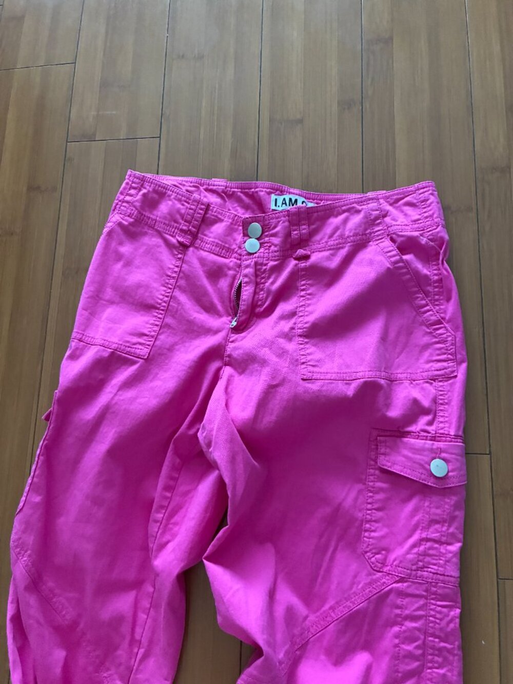 I.AM.GIA Hot Pink Cargo Track Pants with Ruched Leg Medium - Picture 4 of 8